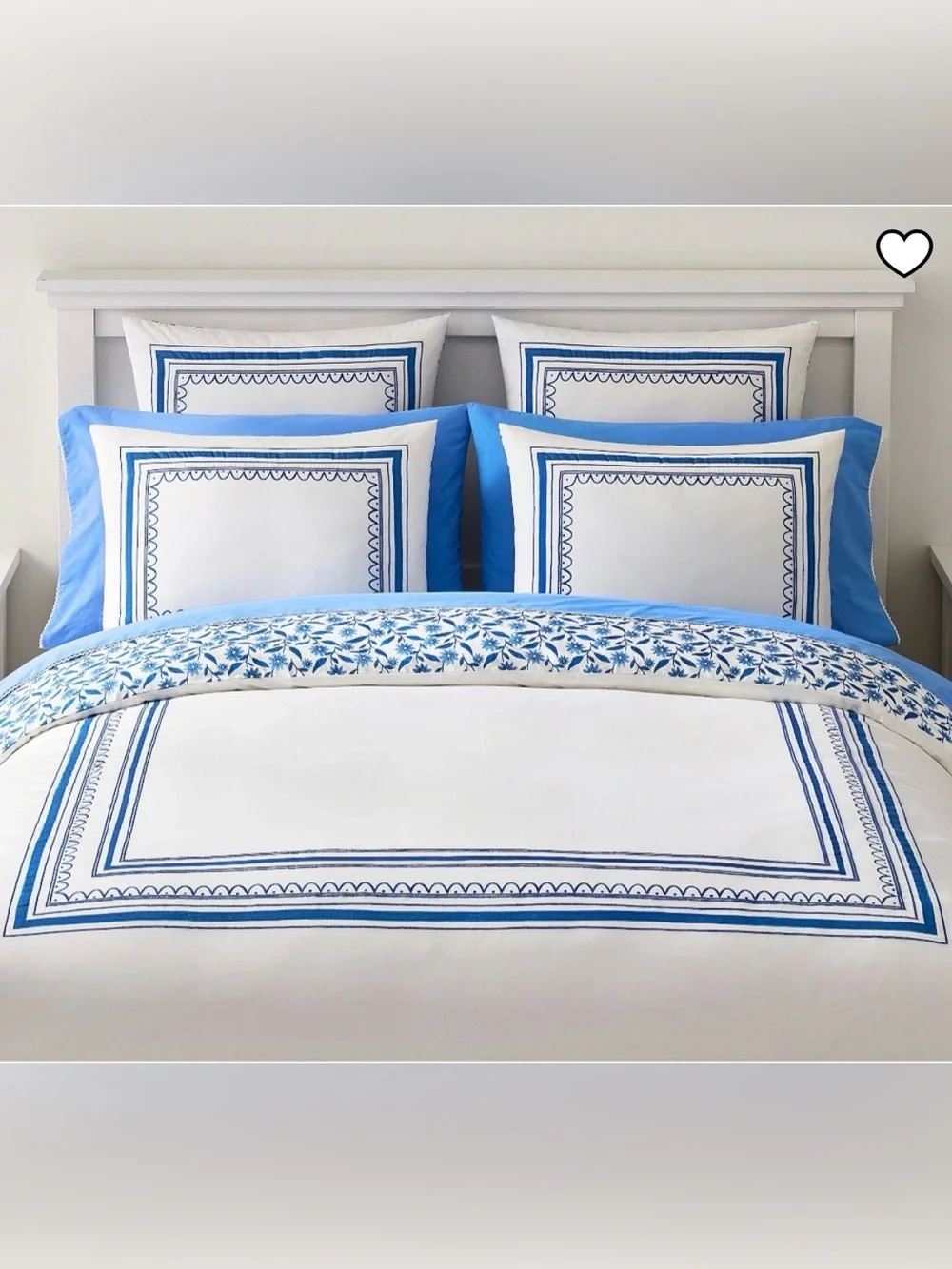 Pottery Barn Mark D. Sikes Pixie Scallop Reversible Duvet Cover Full/Queen NWT